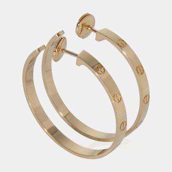Pre Owned Cartier Love Large 18K Yellow Gold Hoop Earring