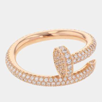 Pre Owned Cartier Juste Un Clou 18K Rose Gold, Diamond Ring EU 51