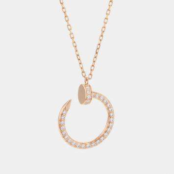 Pre Owned Cartier Juste Un Clou 18K Rose Gold, Diamond Pendant Necklace