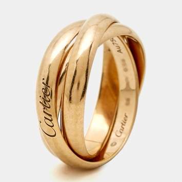 مملوكة مسبقًا Cartier Trinity 18k Rose Gold Band Ring Size 56