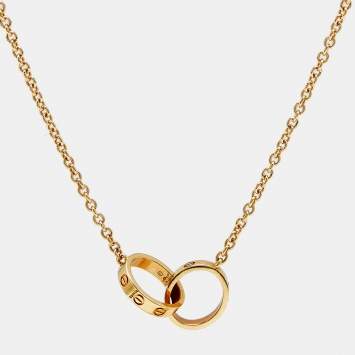 Pre Owned Cartier Love Interlocking Loops 18k Yellow Gold Necklace
