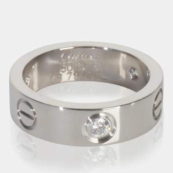 مملوكة مسبقًا Cartier Love 18K White Gold Diamond Ring EU 51