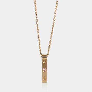 مملوكة مسبقًا Cartier Love Bar 18K Rose Gold Sapphire Necklace