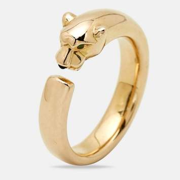 Pre Owned خاتم كارتييه بانثير دي كارتييه تسافوريت غارنيت أونيكس ذهب وردي عيار 18 مقاس 56