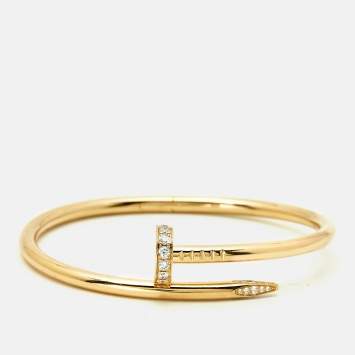 Pre Owned  Cartier Juste Un Clou Diamonds 18k Rose Gold Classic Model  Bracelet 16