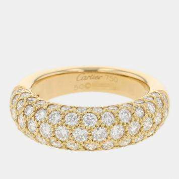 مملوكة مسبقًا Cartier Vintage Mimi 18K Yellow Gold Diamond Ring EU 50