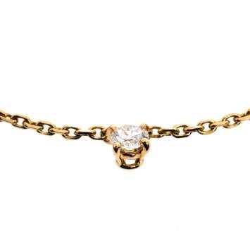 Pre Owned Cartier 0.23ct Diamond Solitaire 18K Yellow Gold Pendant Necklace 