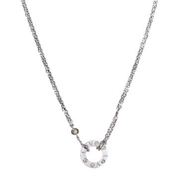 Pre Owned Cartier Love 2 Diamonds 18K White Gold Necklace