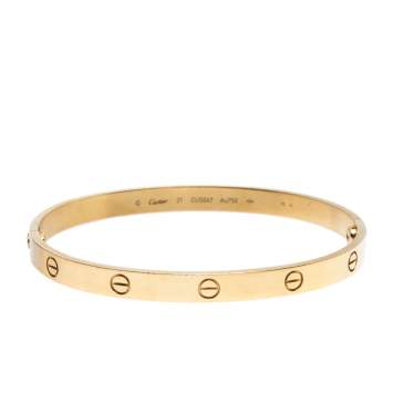 Pre Owned Cartier Love 18K Yellow Gold Bracelet 21