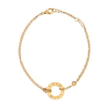 Pre Owned Cartier Love Diamond 18K Yellow Gold Chain Bracelet