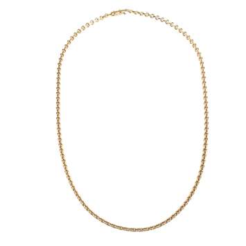 Pre Owned Cartier 18K Yellow Gold Flat Round Chain Link Necklace