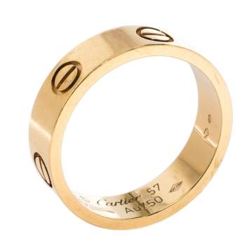 Pre Owned Cartier Love 18K Yellow Gold Ring Size 57