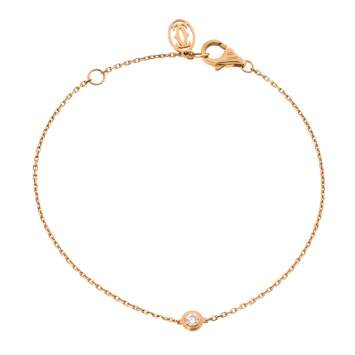 Pre Owned Cartier Diamants Legers de Cartier Diamond 18K Rose Gold Bracelet XS