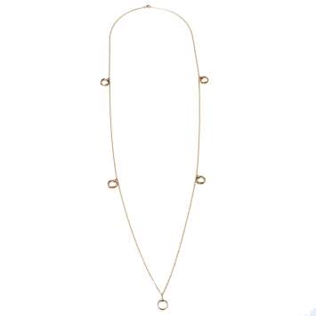 Pre Owned Cartier Trinity de Cartier 18K Three Tone Gold Station Necklace