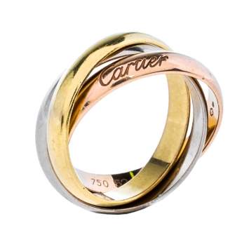Pre Owned Cartier Trinity 18K Three Tone Gold Ring Size 52