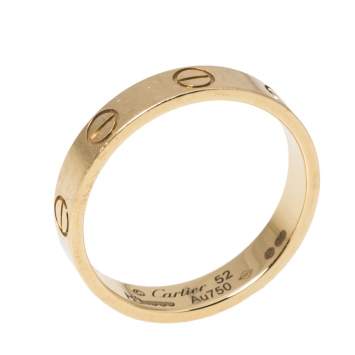 Pre Owned Cartier Love 18K Yellow Gold Narrow Wedding Band Ring Size 52