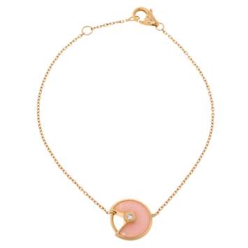 Pre Owned  Cartier Amulette de Cartier Opal Diamond 18K Rose Gold Bracelet.