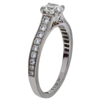 Pre Owned Cartier Solitaire 1895 0.50 ct Diamond Platinum Ring Size 52