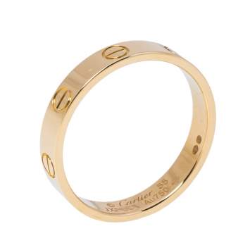 Pre Owned Cartier Love 18K Yellow Gold Wedding Band Ring Size 55