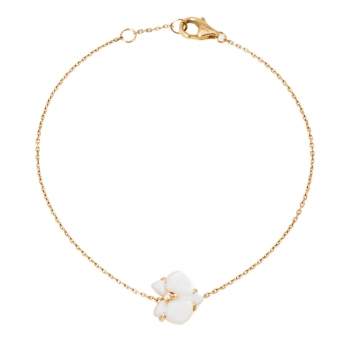 Pre Owned Cartier Caresse d'Orchidées Par Cartier Mother of Pearl Diamond 18K Yellow Gold Bracelet