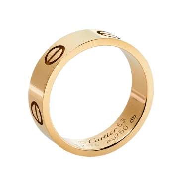 Pre Owned Cartier Love 18K Yellow Gold Ring Size 53