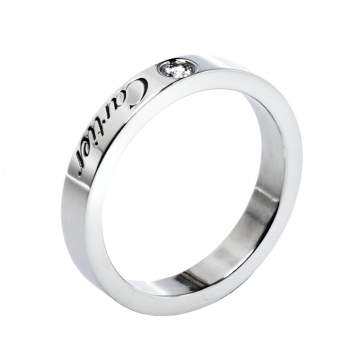 Pre Owned Cartier C De Cartier Diamond Platinum Wedding Band Ring Size 46