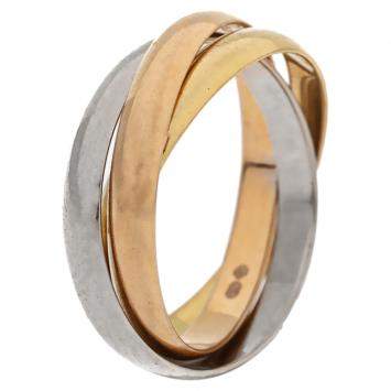 Pre Owned Cartier Trinity 18K Three Tone Gold Ring Size 52