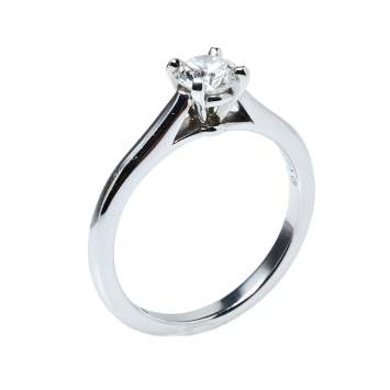 Pre Owned Cartier Solitaire 1895 0.58ct Diamond Platinum Engagement Ring Size 53