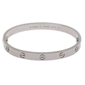 Pre Owned Cartier Love 18K White Gold Bracelet 17