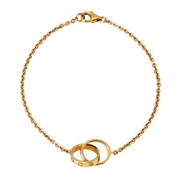 Pre Owned Cartier Love Screw Motif 18K Yellow Gold Bracelet