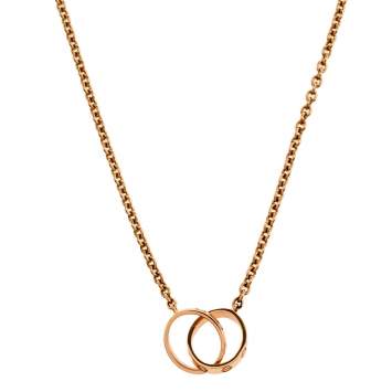 Pre Owned Cartier Love Interlocking Loop 18K Rose Gold Pendant Necklace