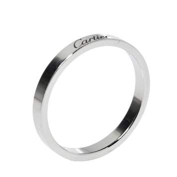 Pre Owned Cartier Engraved Platinum Wedding Band Ring Size 66
