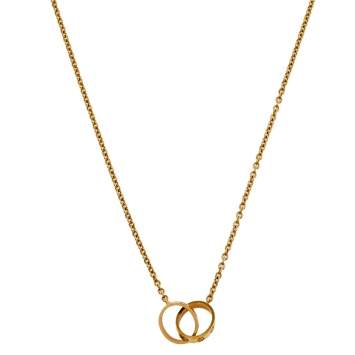 Pre Owned Cartier Love 2 Hoops 18K Yellow Gold Necklace