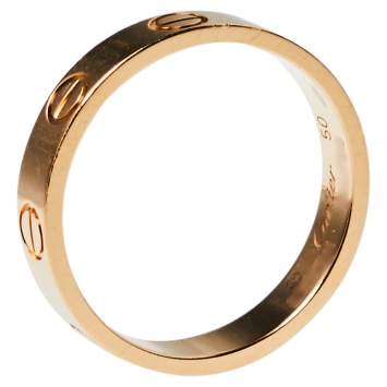 Pre Owned Cartier Love 18K Rose Gold Wedding Band Ring Size 50