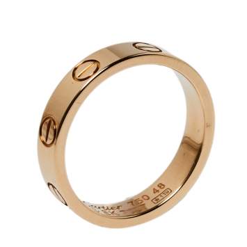 Pre Owned Cartier Love 18K Rose Gold Wedding Band Ring Size 48