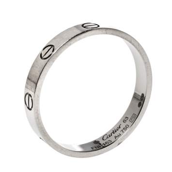 Pre Owned Cartier Love 18K White Gold Wedding Band Ring Size 63