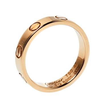 Pre Owned Cartier Love 18K Rose Gold Wedding Band Ring Size 47