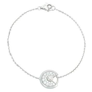 Pre Owned Cartier Amulette de Cartier Diamond 18K White Gold Bracelet XS
