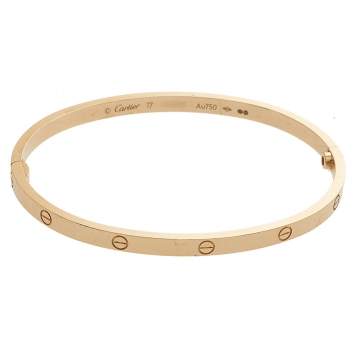 Pre Owned Cartier Love 18K Yellow Gold Bracelet SM 17