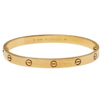 Pre Owned Cartier Love 18K Yellow Gold Bracelet 19