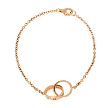Pre Owned Cartier Love Screw Motif 18K Rose Gold Bracelet 