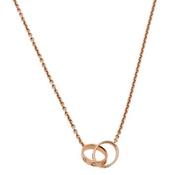 Pre Owned Cartier Love Interlocking Loop 18K Rose Gold Pendant Necklace