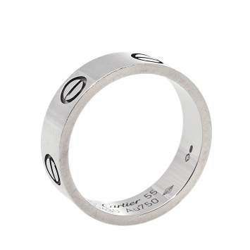 Pre Owned Cartier Love 18K White Gold Ring Size 55