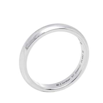 Pre Owned Cartier 1895 Platinum Wedding Band Ring Size 57