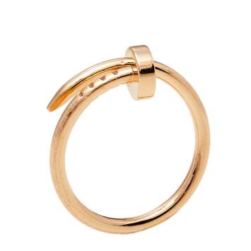 Pre Owned Cartier Juste Un Clou 18K Rose Gold Ring SM Size 48