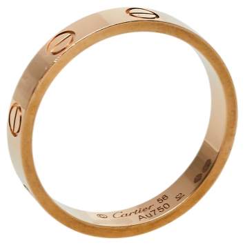 Pre Owned Cartier Love 18K Rose Gold Wedding Band Ring Size 56
