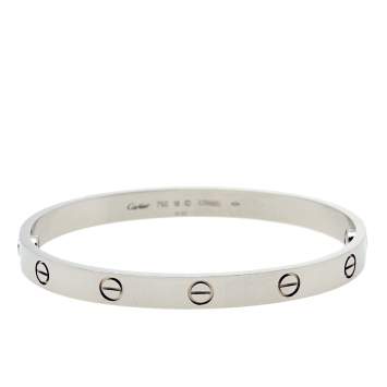 Pre Owned Cartier Love 18K White Gold Bracelet 18