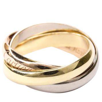 Pre Owned Cartier Trinity 18K Yellow Gold, Rose Gold, White Gold Ring Size EU 52 