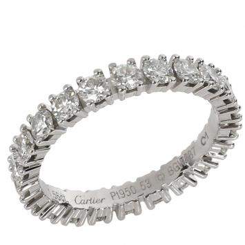 Pre Owned Cartier Destinee Diamond Platinum Eternity Band Ring Size EU 53