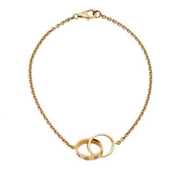 Pre Owned Cartier Love Screw Motif 18K Yellow Gold Bracelet